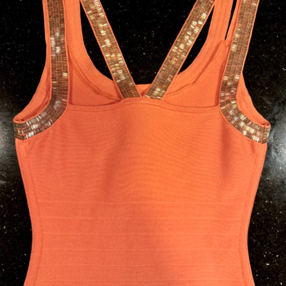 Marciano Coral Bodycon Dress with Silver Straps - Picture 6 of 11